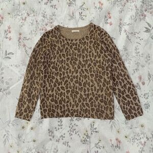 Journal Standard Japanese Wool Angora Leopard Print Crewneck Knit Sweater Fuzzy